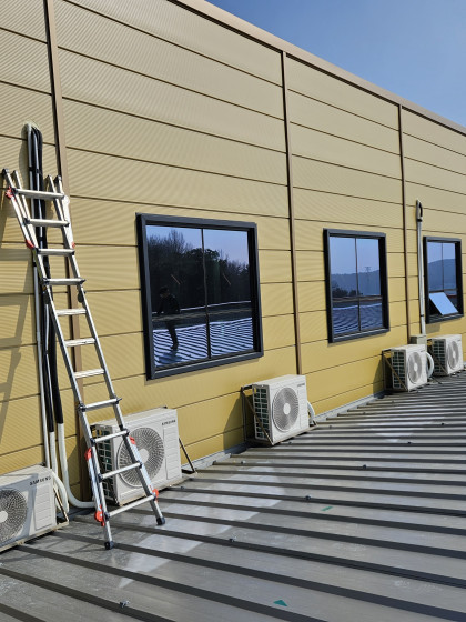 천장형 에어컨 설치 및 갈바공사 현장