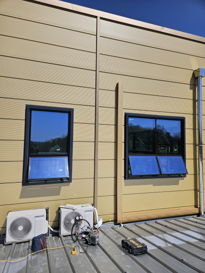 천장형 에어컨 설치 및 갈바공사 현장